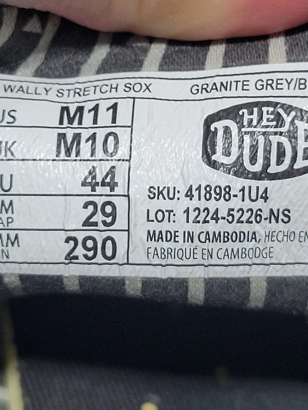 Hey Dude Shoes Mens Size 11 Gray